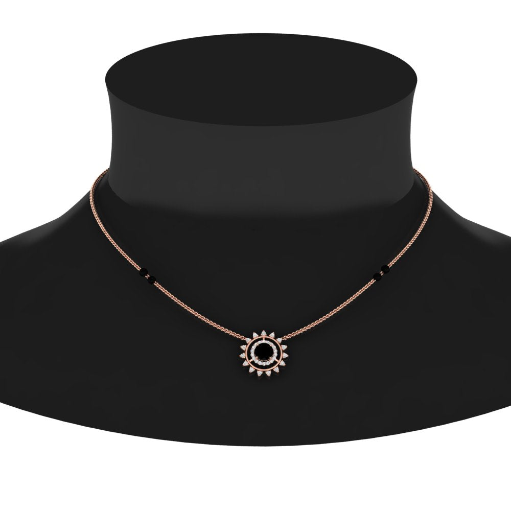 Sun Solitaire Halo Diamond Mangalsutra