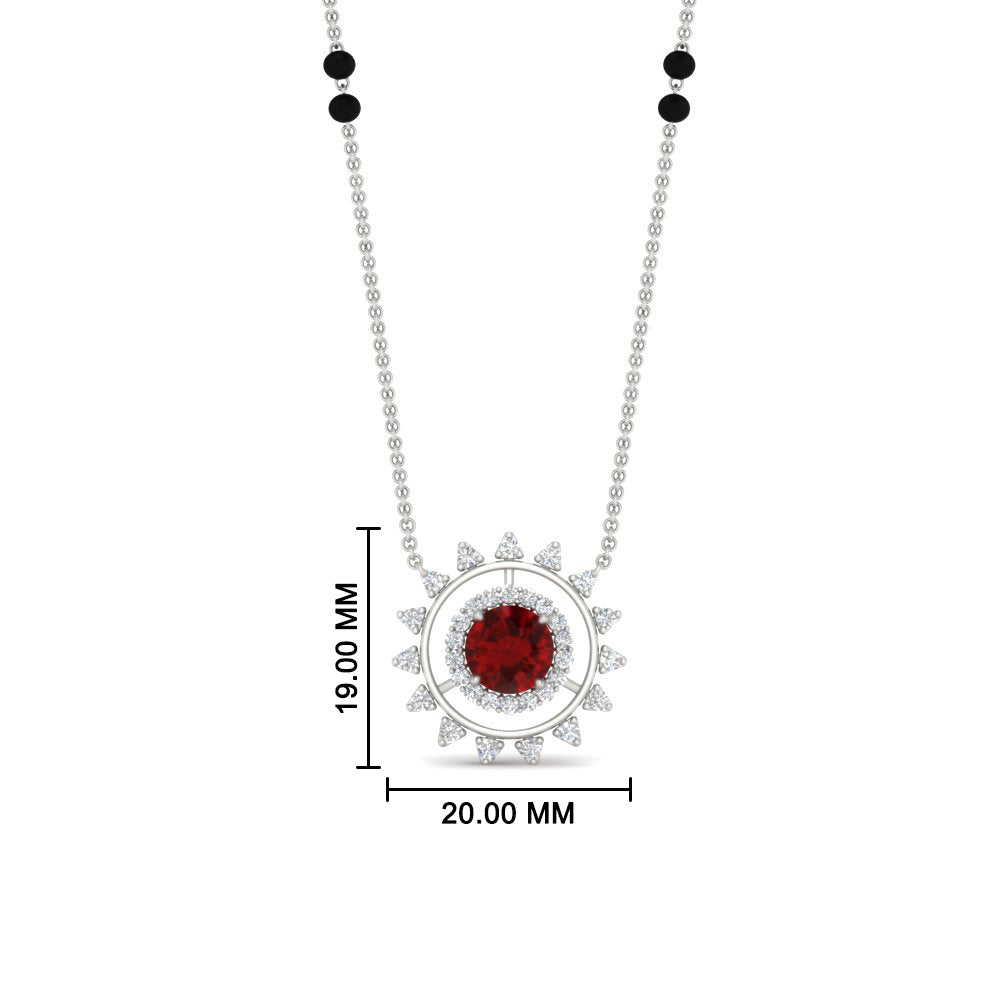 Sun Solitaire Halo Diamond Mangalsutra