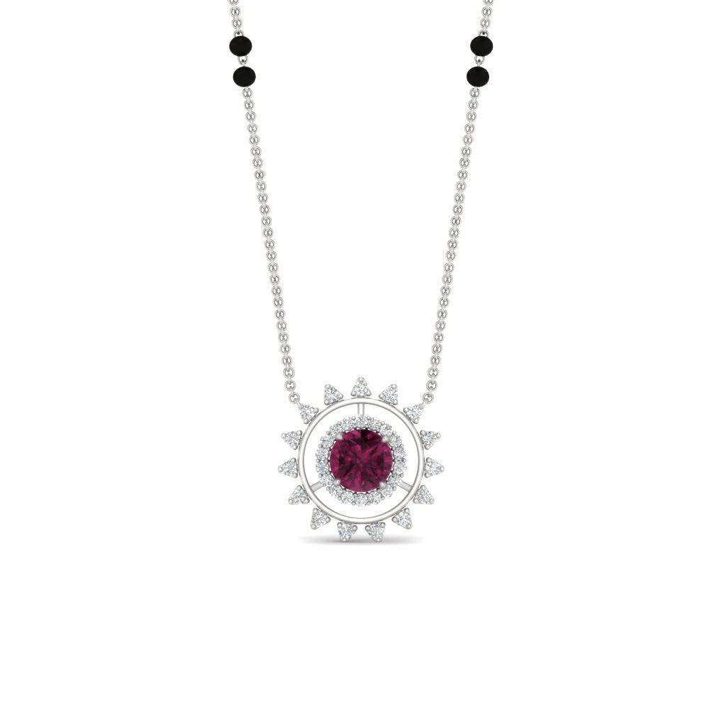 Sun Solitaire Halo Diamond Mangalsutra