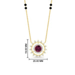 Load image into Gallery viewer, Sun Solitaire Halo Diamond Mangalsutra
