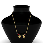 Load image into Gallery viewer, Double Coral with Black Beads And Wati Mangalsutra
