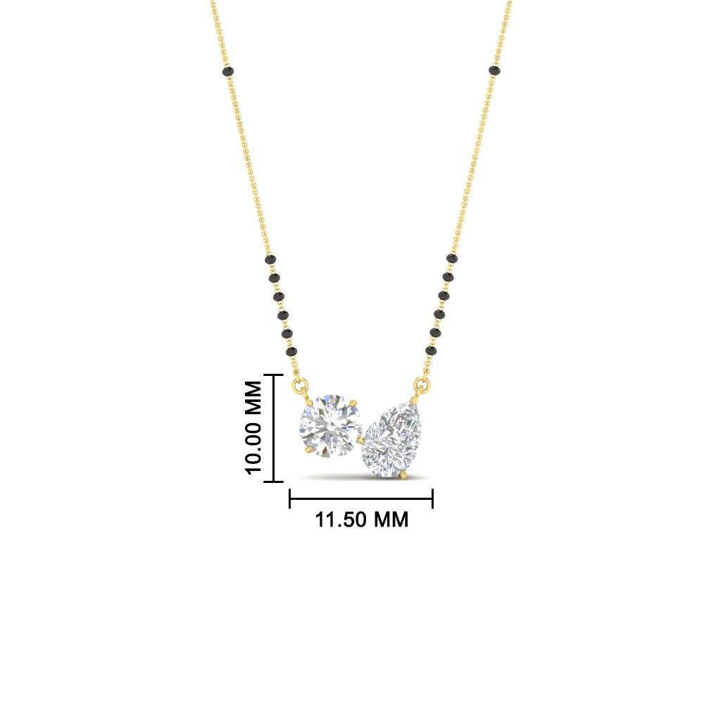 1 Carat Round Pear Diamond Two-Stone Mangalsutra