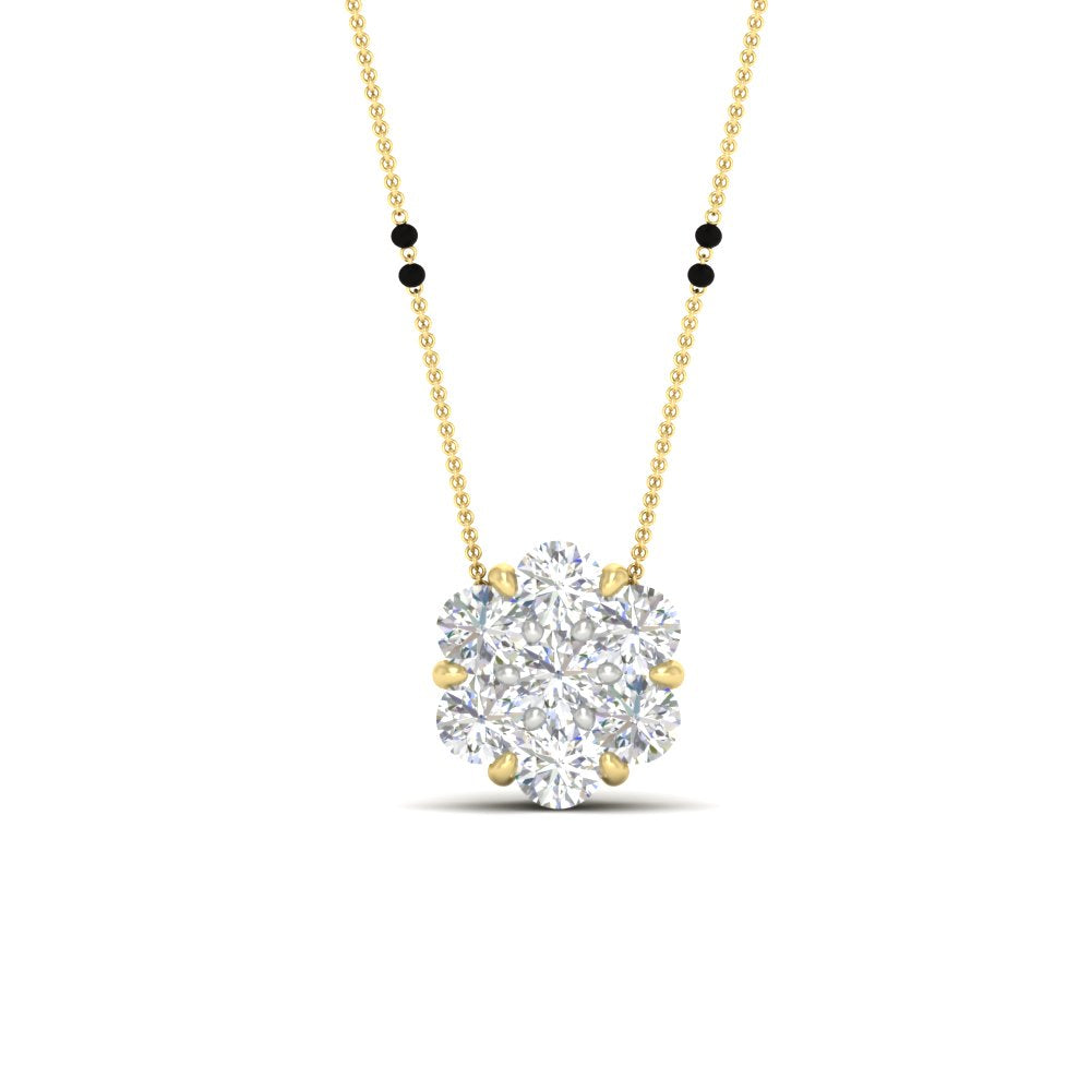 1 Carat 7 Stone Flower Diamond Two Tone Mangalsutra