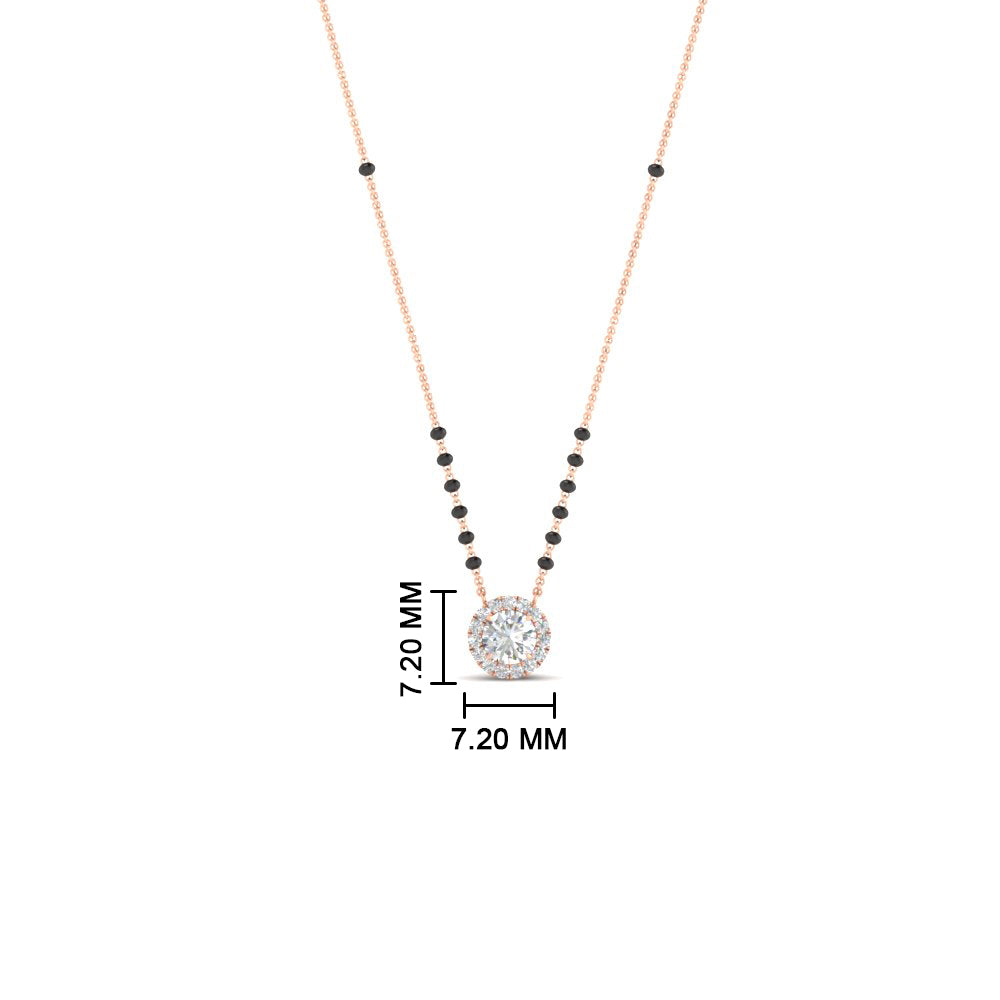 0.35 Carat Round Mini Halo Solitaire Mangalsutra