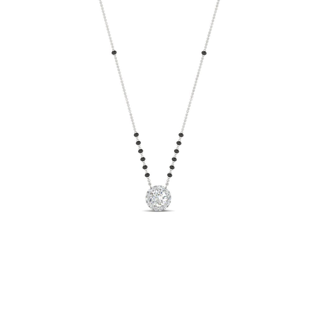 0.35 Carat Round Mini Halo Solitaire Mangalsutra