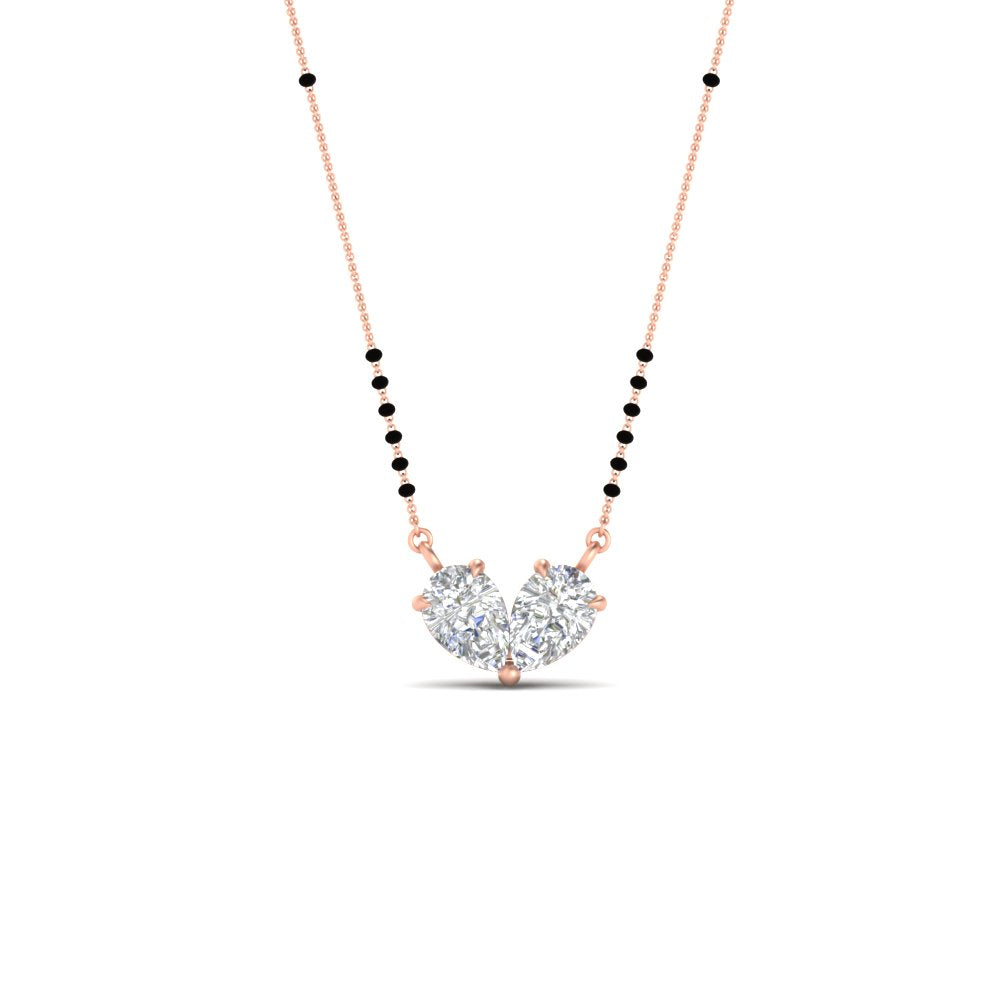 1 Carat Stylish 2 Pear Shaped Diamond Mangalsutra