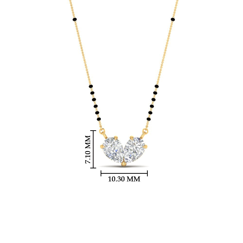 1 Carat Stylish 2 Pear Shaped Diamond Mangalsutra