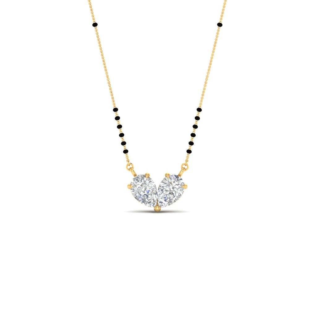 1 Carat Stylish 2 Pear Shaped Diamond Mangalsutra