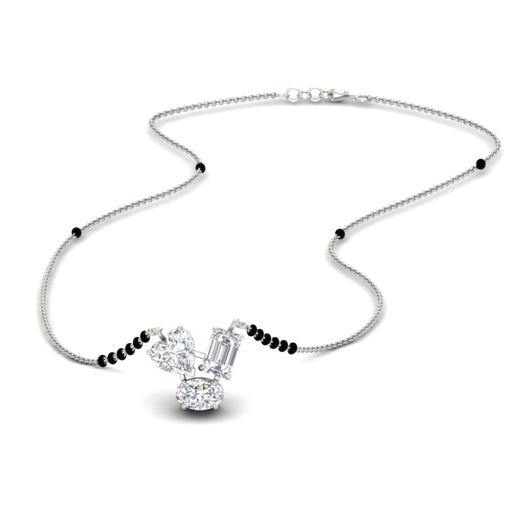 1.50 Carat Multi Shape 3 Stone Diamond Mangalsutra