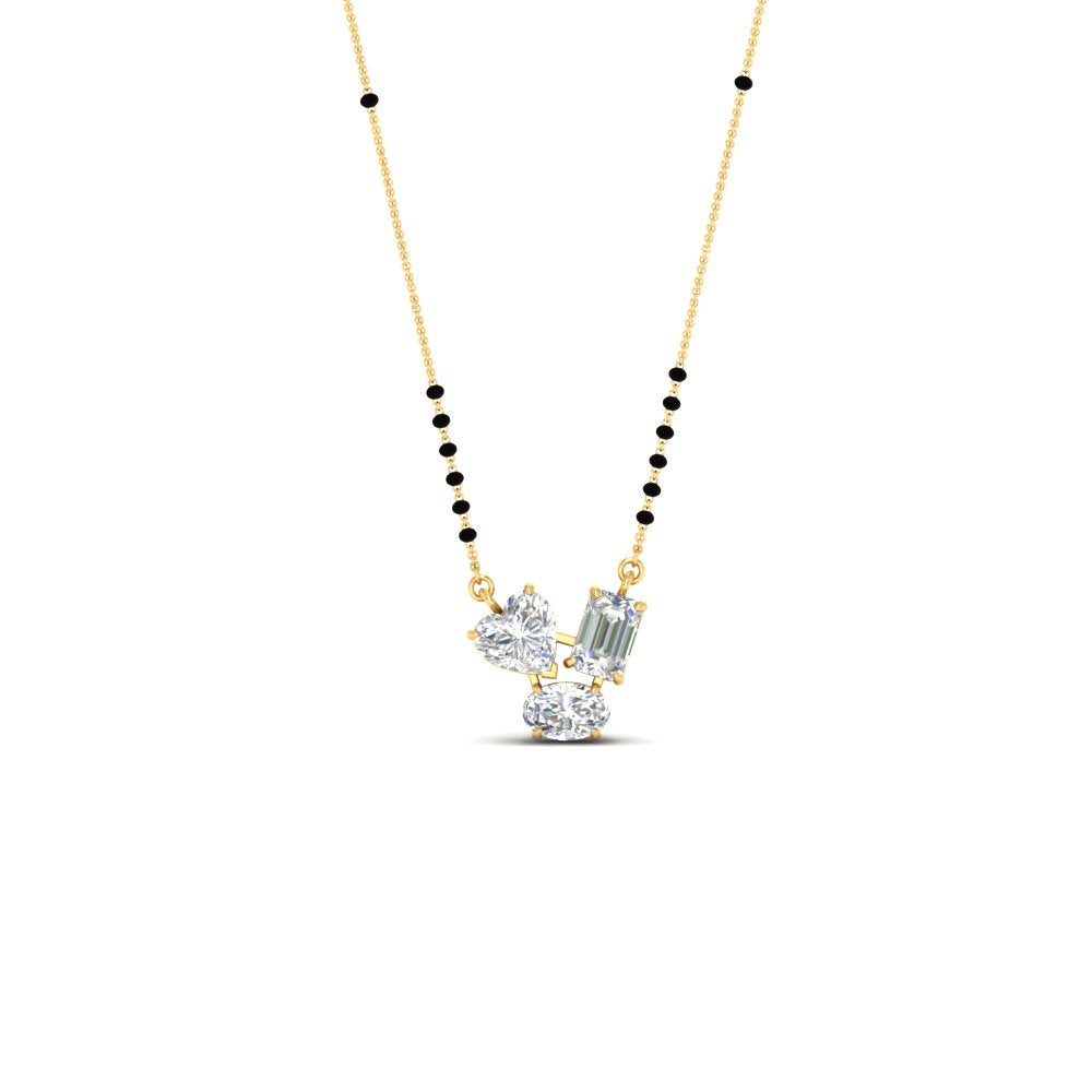 1.50 Carat Multi Shape 3 Stone Diamond Mangalsutra