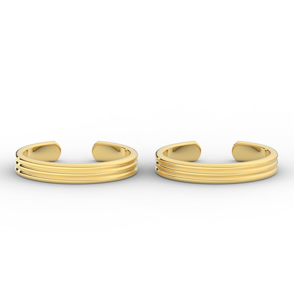 Gold Trio Line Adjustable Toe Ring