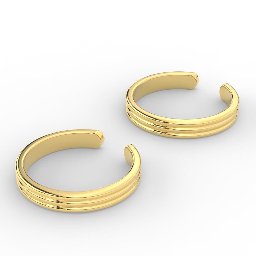 Gold Trio Line Adjustable Toe Ring