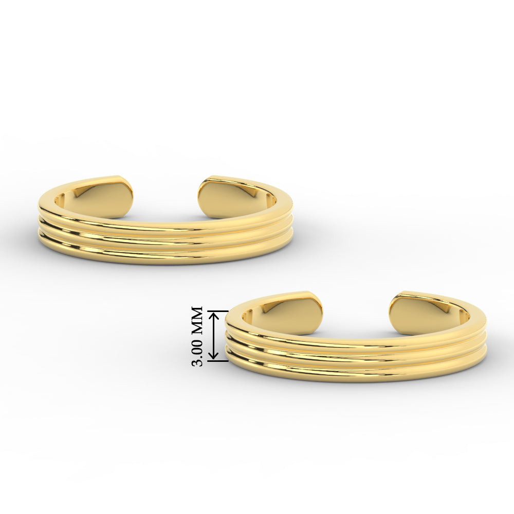 Gold Trio Line Adjustable Toe Ring