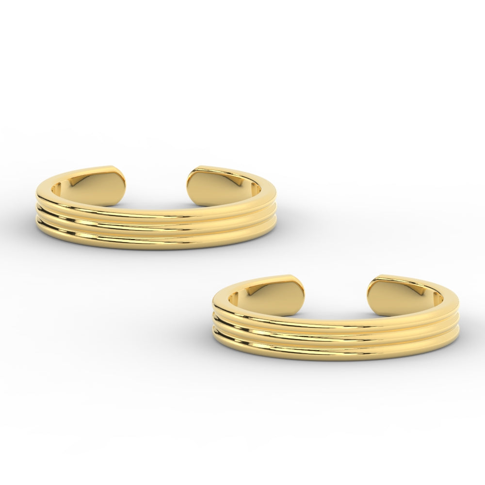 Gold Trio Line Adjustable Toe Ring