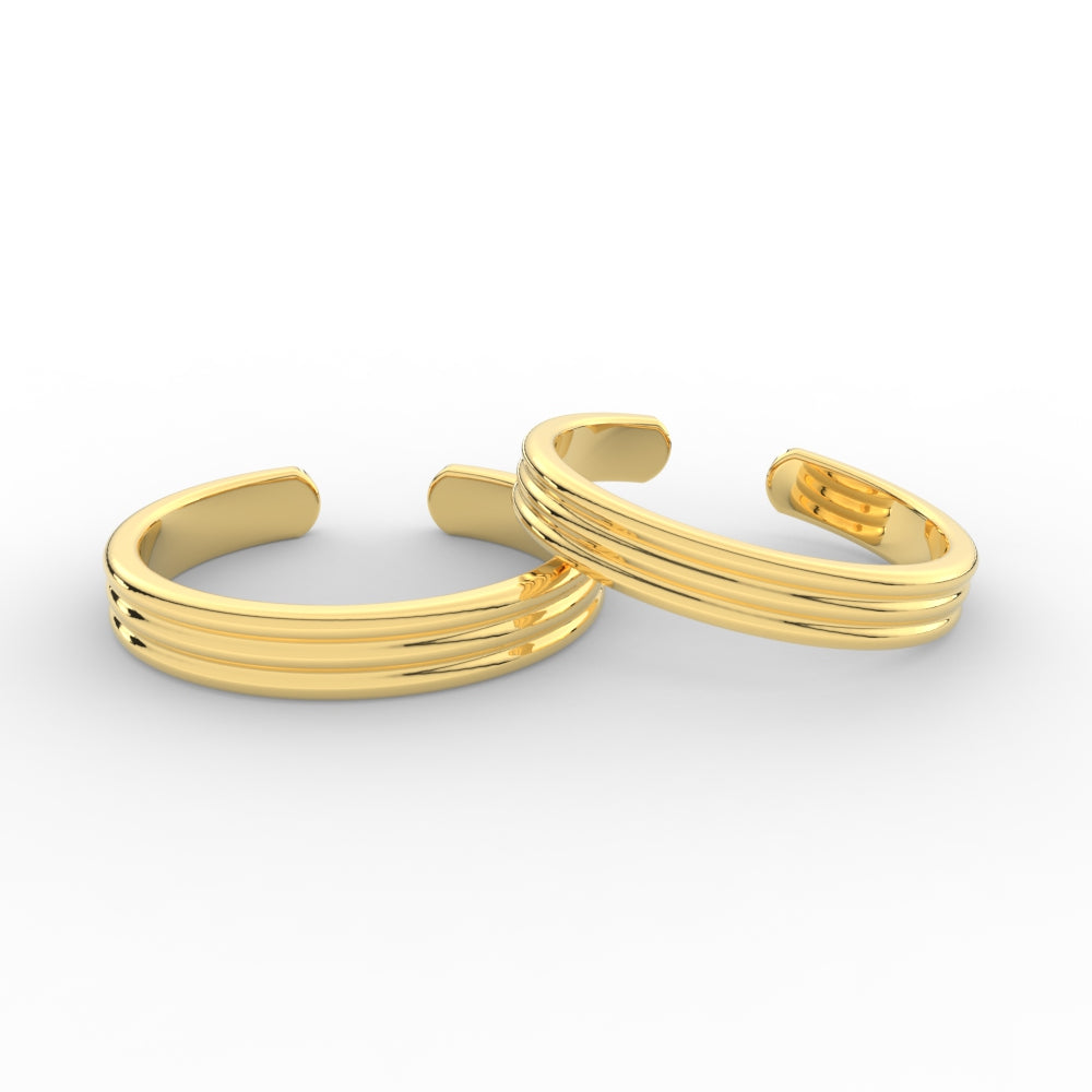 Gold Trio Line Adjustable Toe Ring