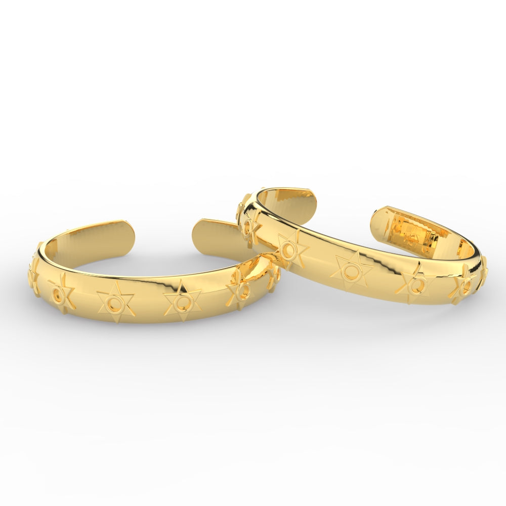 Star Design Adjustable Gold Toe Rings