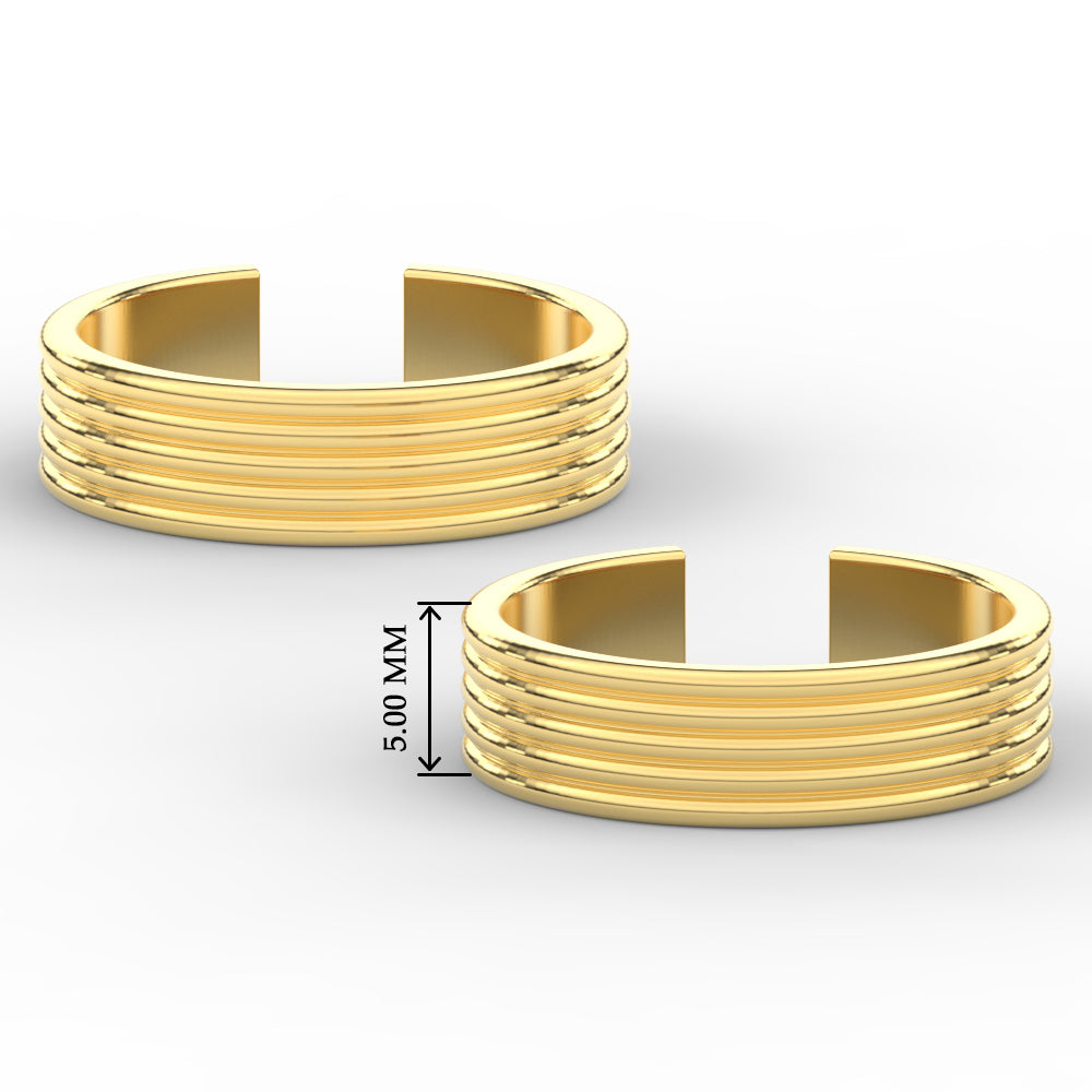 Five Layers Adjustable Gold Toe Ring