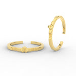 Load image into Gallery viewer, Simple Flower Design Gold Toe Ring
