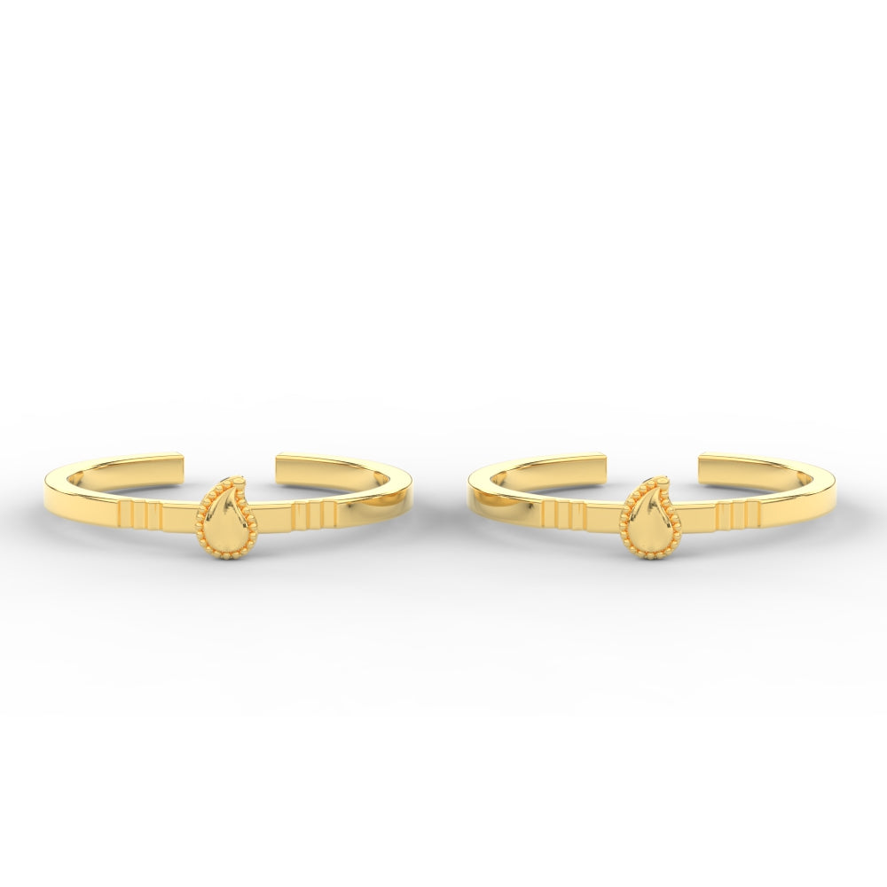 Traditional Mango Design Adjustable Gold Toe Ring