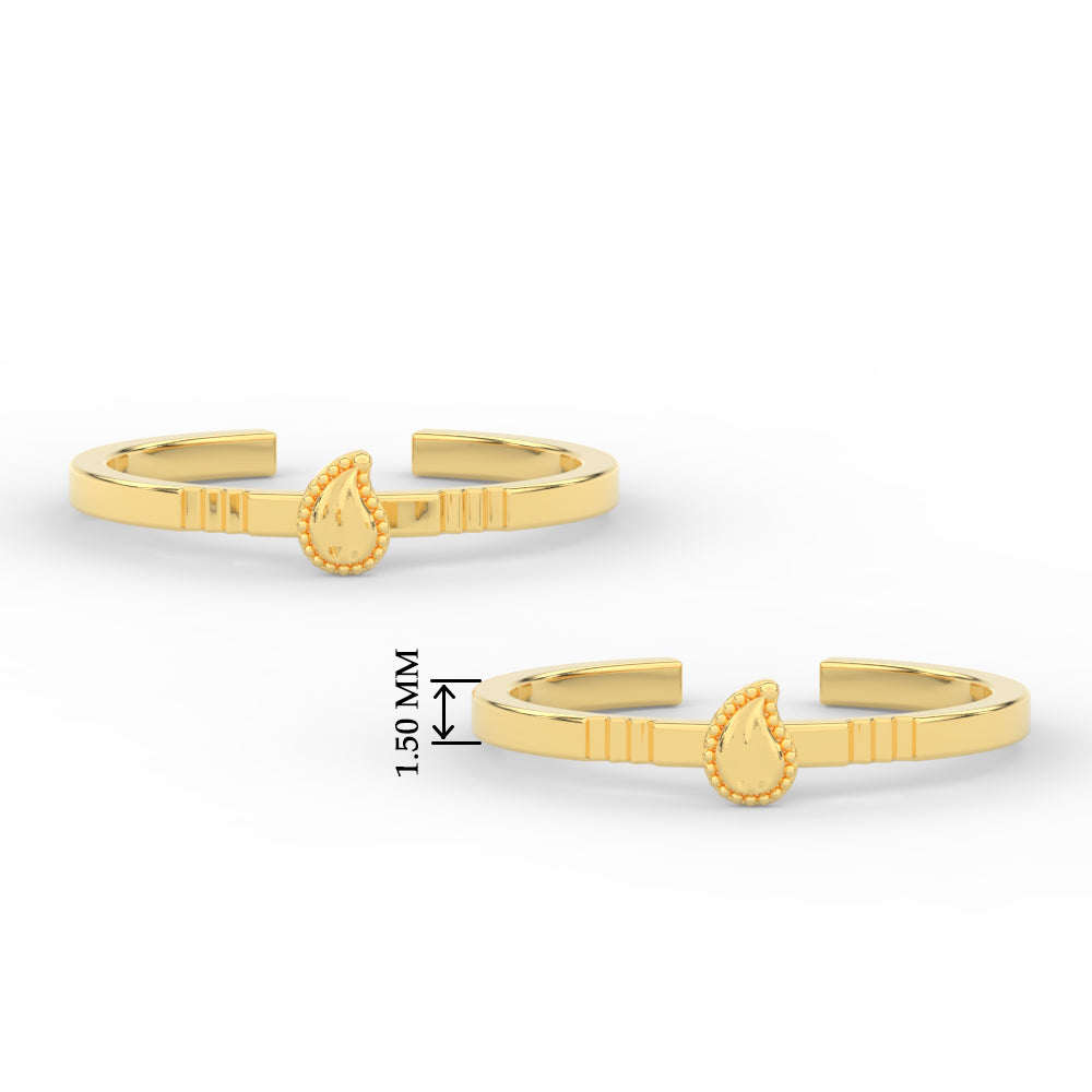 Traditional Mango Design Adjustable Gold Toe Ring