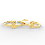 Load image into Gallery viewer, Beautiful Heart Beaded Gold Toe Ring
