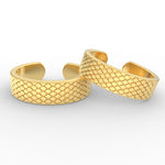 Load image into Gallery viewer, Square Chain Design Adjustable Gold Toe Ring
