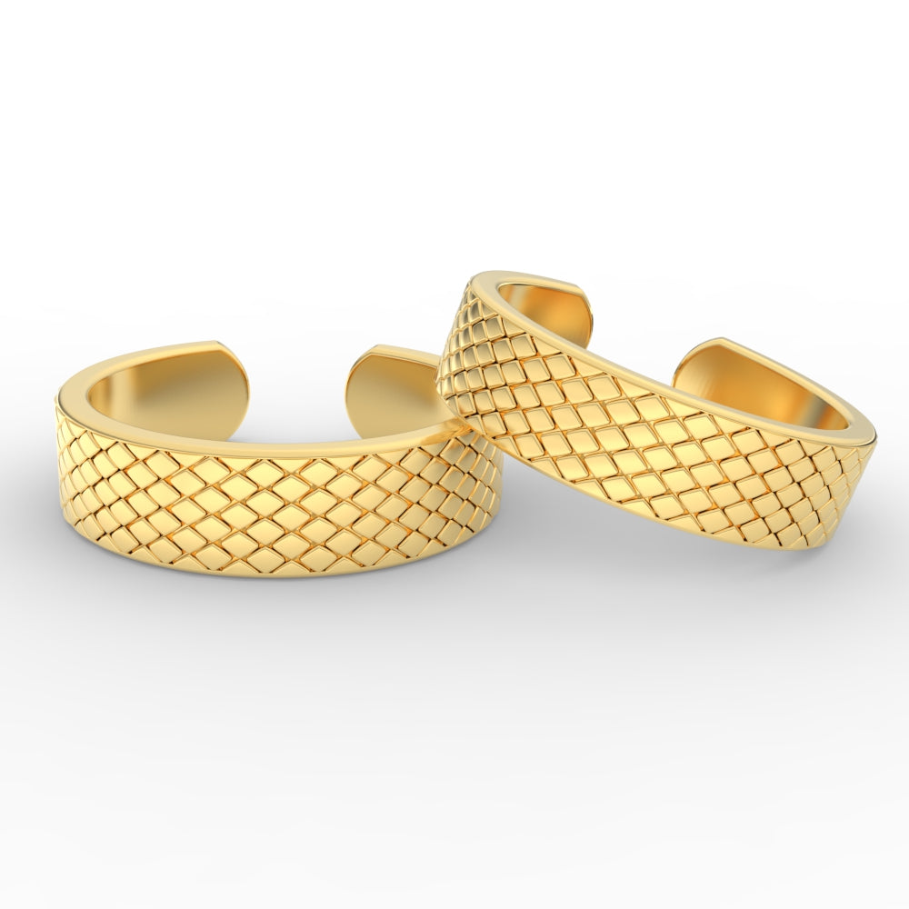 Square Chain Design Adjustable Gold Toe Ring