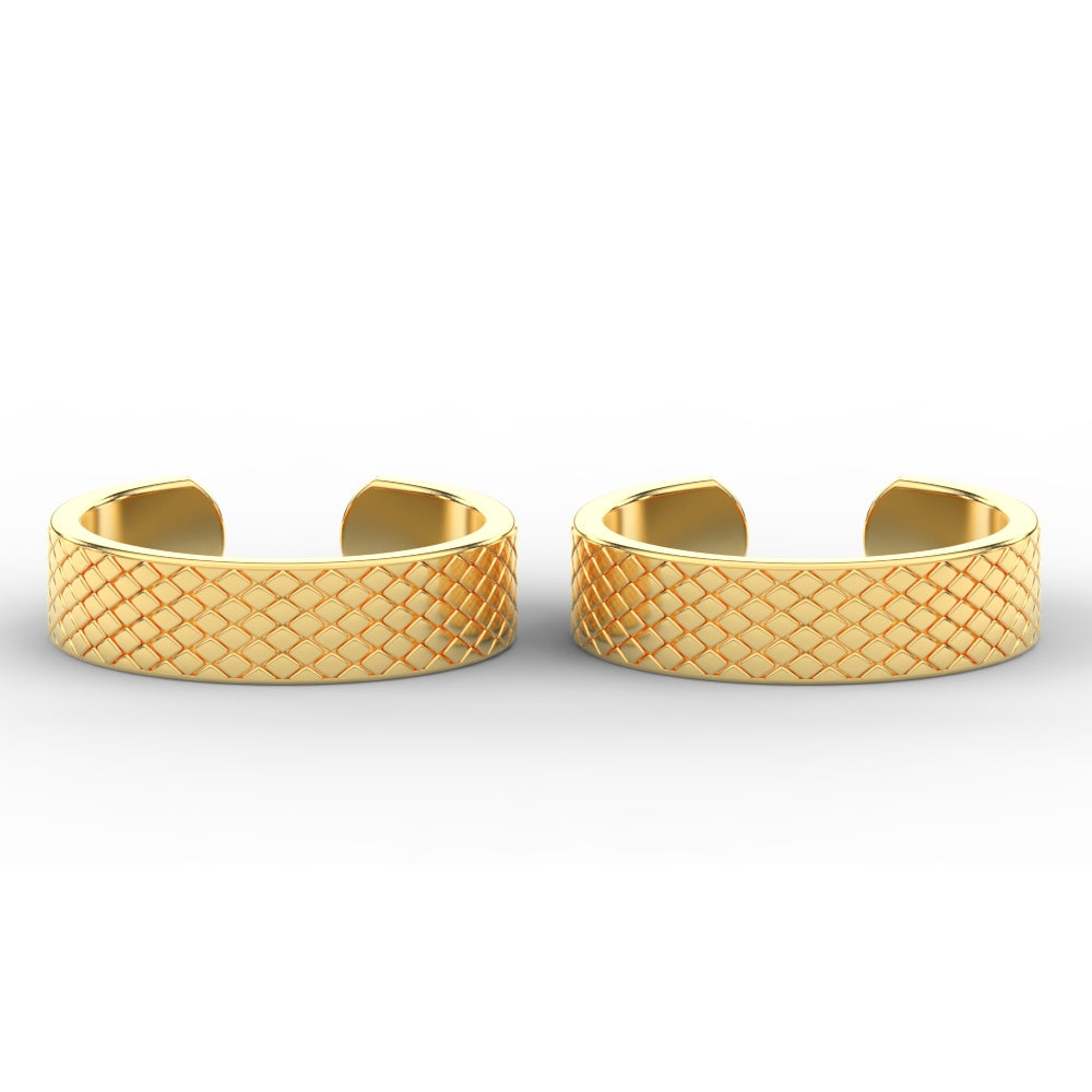 Square Chain Design Adjustable Gold Toe Ring