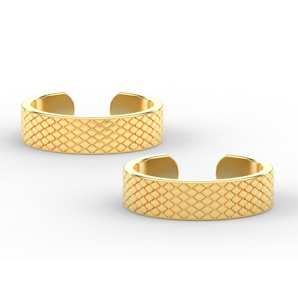 Square Chain Design Adjustable Gold Toe Ring