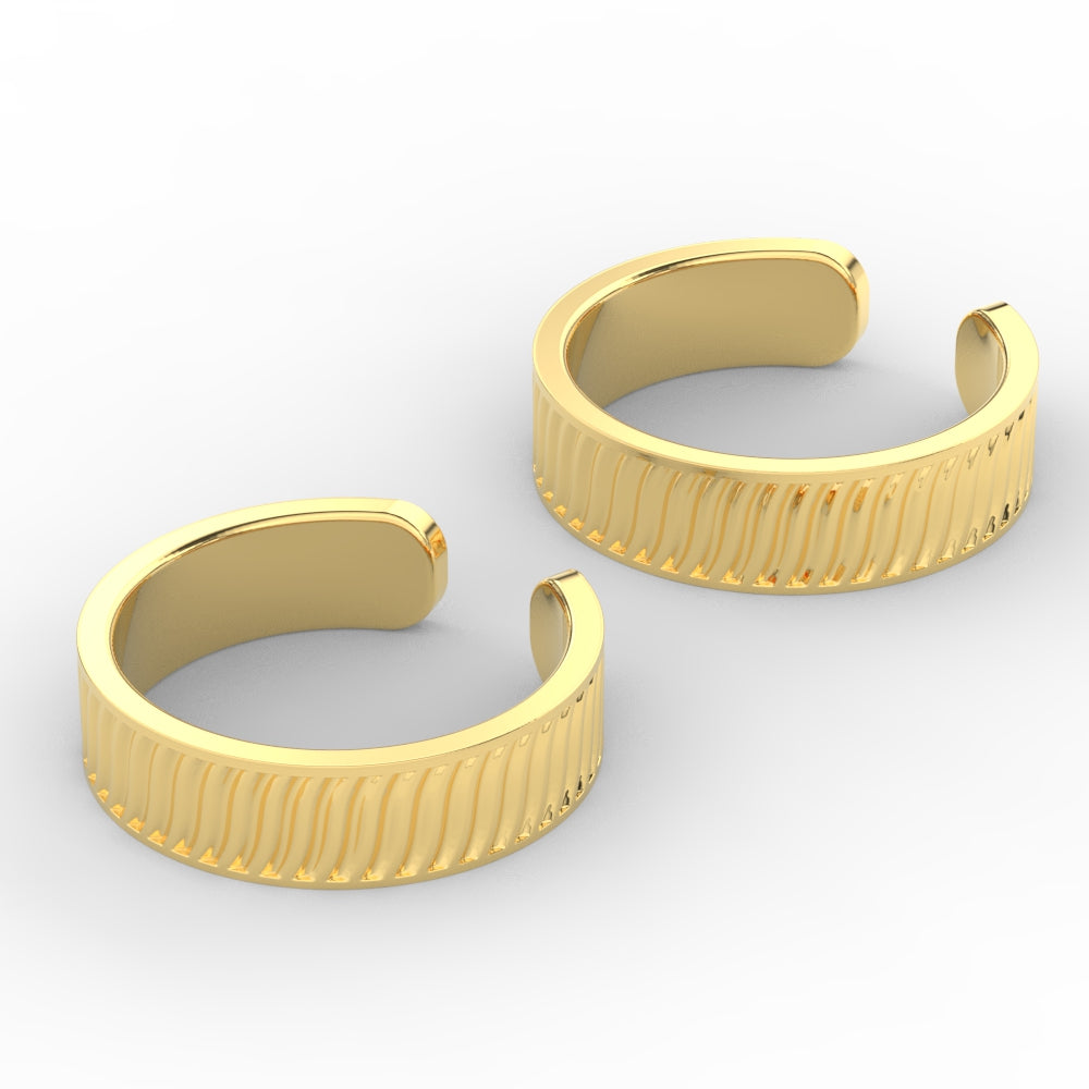 Swirl Design Gold Toe Ring