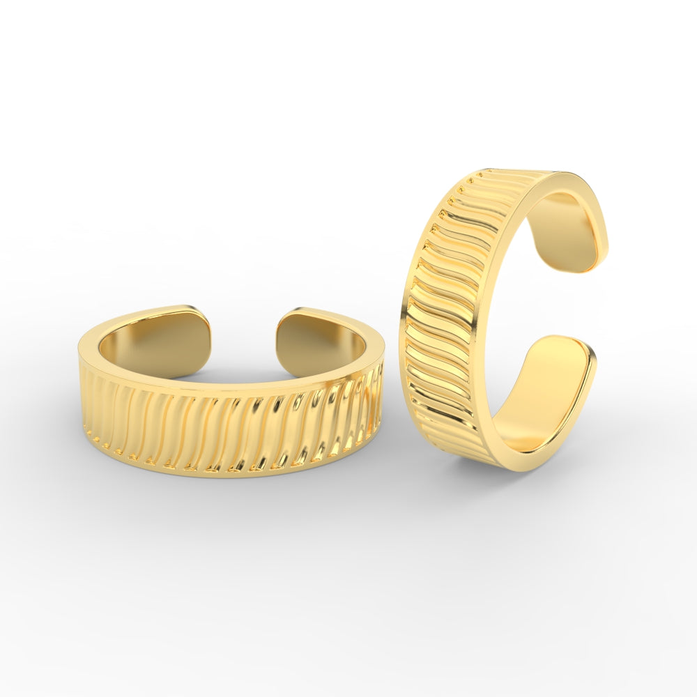 Swirl Design Gold Toe Ring