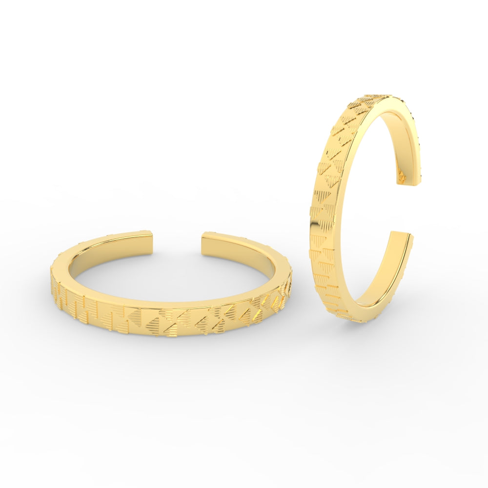 Simple Trangle Design Gold Toe Ring