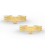 Load image into Gallery viewer, Traditional 3 Layers Heart Design Gold Toe Ring
