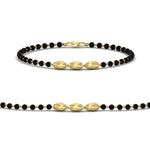 Load image into Gallery viewer, 3 Oval Gold Black Beads Baby Bracelet
