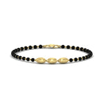 Load image into Gallery viewer, 3 Oval Gold Black Beads Baby Bracelet
