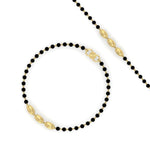 Load image into Gallery viewer, 3 Oval Gold Black Beads Baby Bracelet
