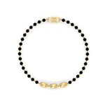 Load image into Gallery viewer, 3 Oval Gold Black Beads Baby Bracelet
