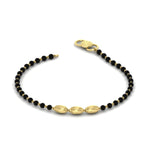 Load image into Gallery viewer, 3 Oval Gold Black Beads Baby Bracelet
