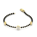 Load image into Gallery viewer, Round Diamond &amp; Black Beaded Pear Shaped Baby Bracelet
