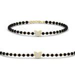 Load image into Gallery viewer, Diamond Butterfly Black Beaded Baby Bracelet
