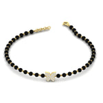 Load image into Gallery viewer, Diamond Butterfly Black Beaded Baby Bracelet
