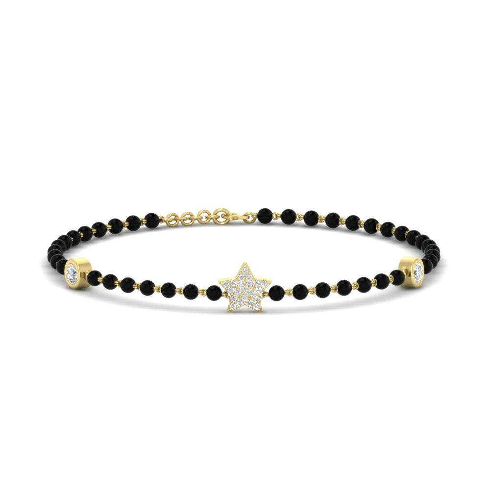 Star Diamond Black Beaded Baby Bracelet