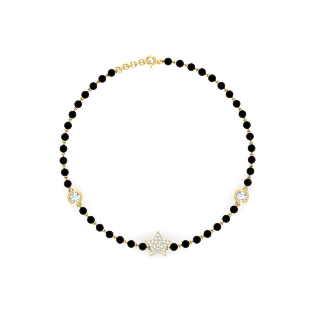 Star Diamond Black Beaded Baby Bracelet