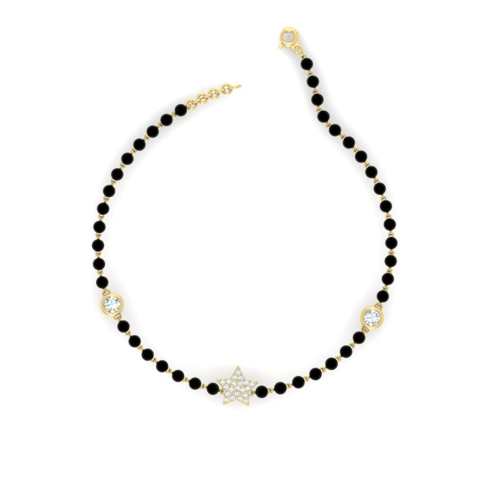 Star Diamond Black Beaded Baby Bracelet