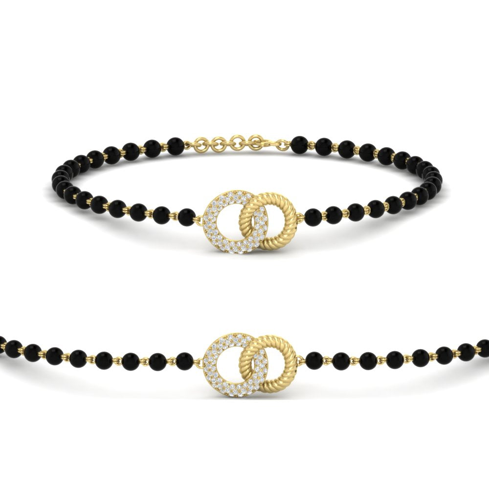 Charming Double Circle Black Beads Baby Bracelet