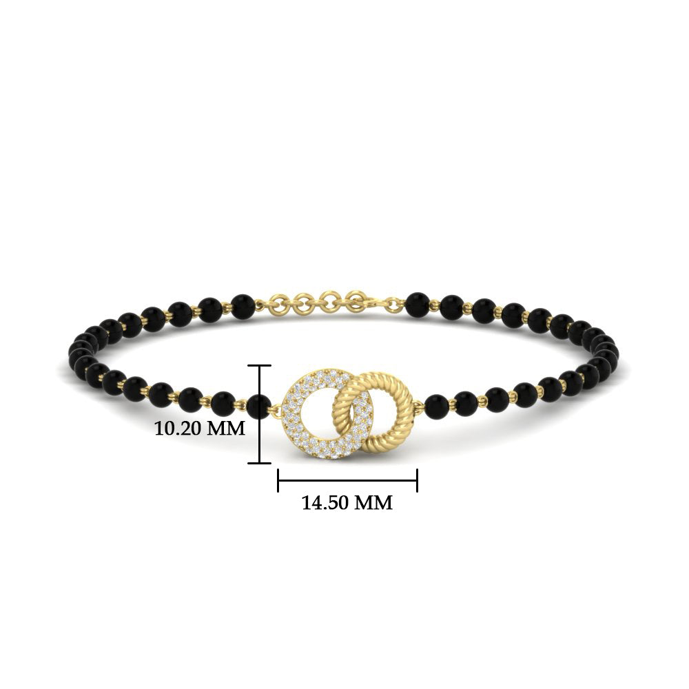 Charming Double Circle Black Beads Baby Bracelet