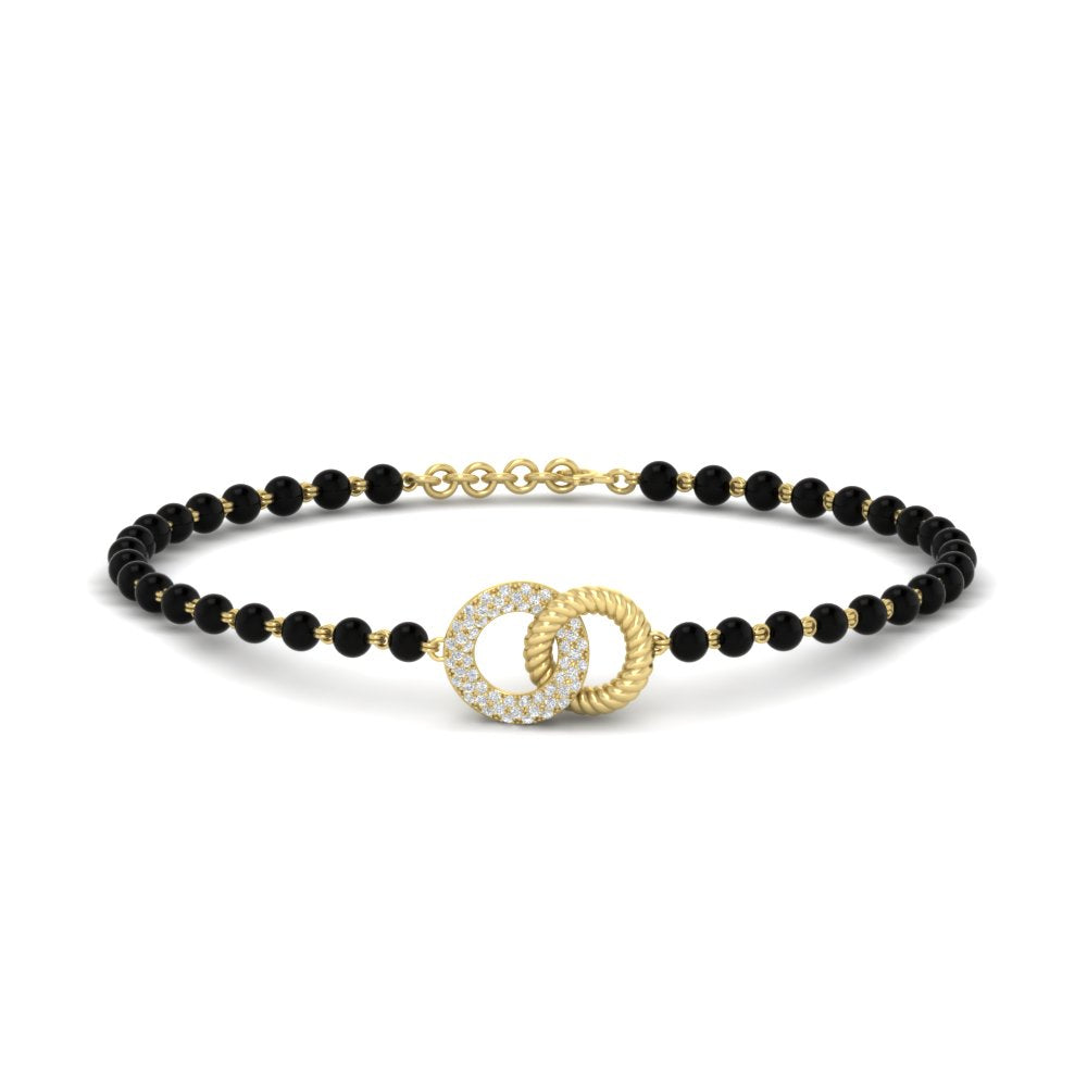 Charming Double Circle Black Beads Baby Bracelet