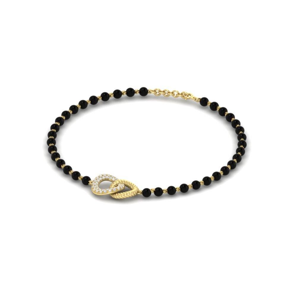 Charming Double Circle Black Beads Baby Bracelet