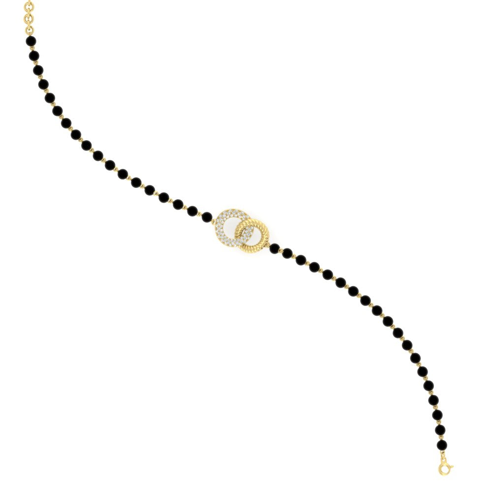 Charming Double Circle Black Beads Baby Bracelet