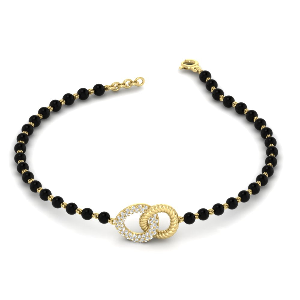 Charming Double Circle Black Beads Baby Bracelet